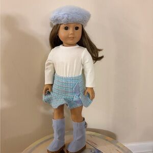 American Girl Doll with Blue Outfit and Beret